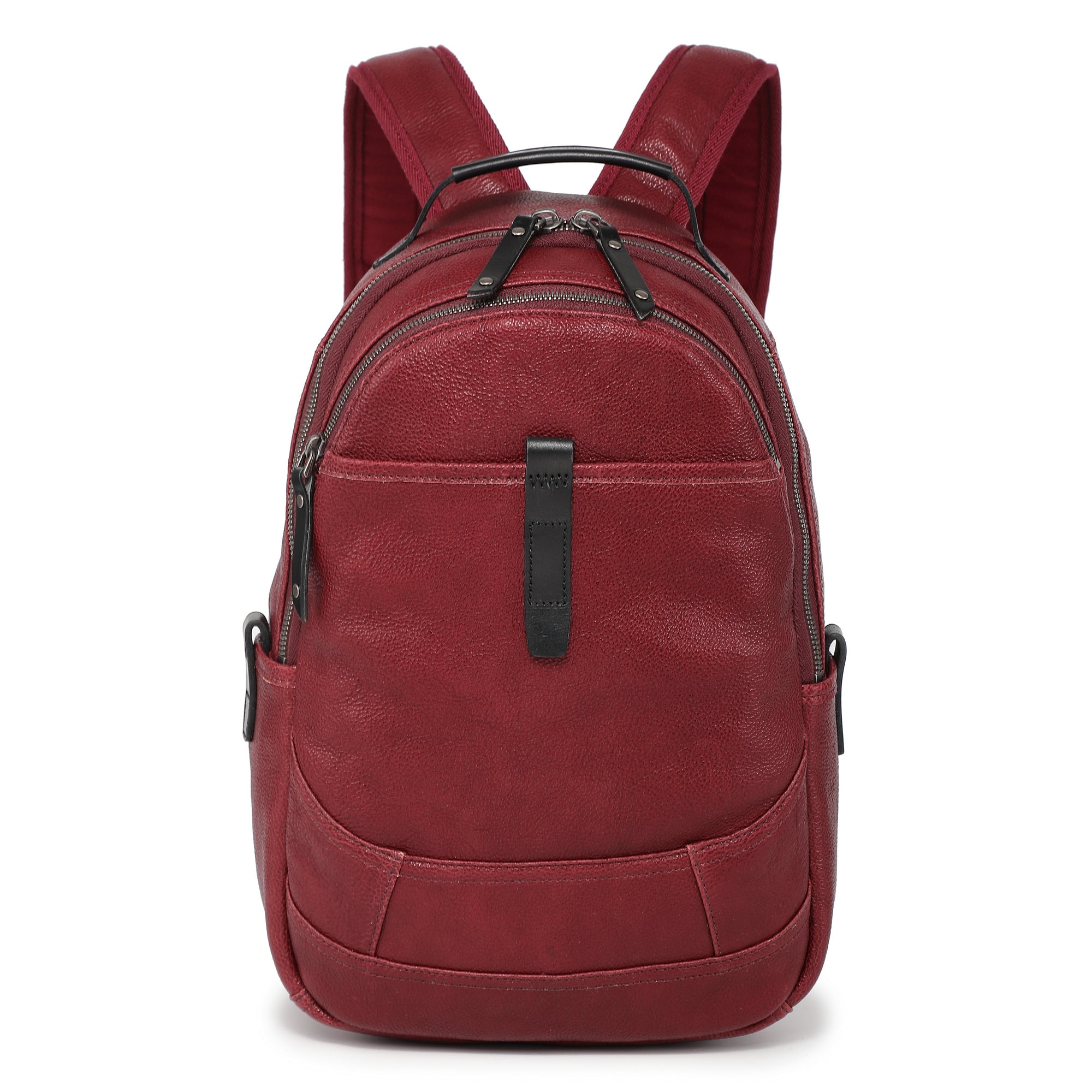 burgandy leather rectangular backpack Old Trend Sun Wing Leather Backpack, Burgundy