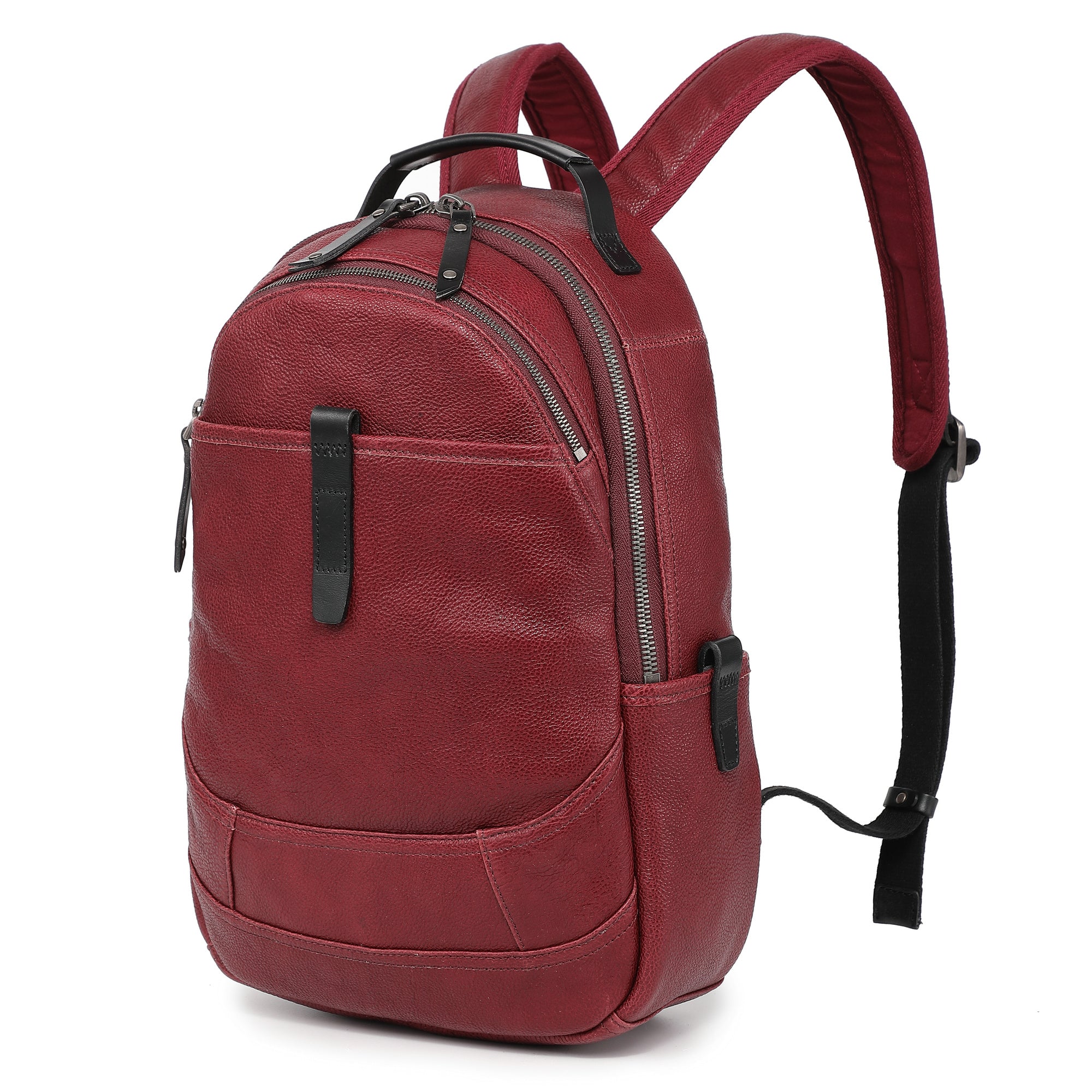 deep red leather backpack Old Trend Sun Wing Leather Backpack, Burgundy