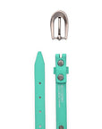 Rosa Flourish Leather Belt - Aqua - image 4