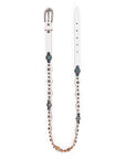 Rosa Flourish Leather Belt - White - image 7