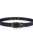 Blooming Crocus Leather Belt - Black - image 2
