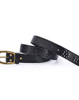 Blooming Crocus Leather Belt - Black - image 6