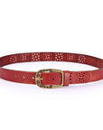 Blooming Crocus Leather Belt - Cognac - image 4