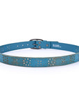 Blooming Crocus Leather Belt - Turquoise - image 3