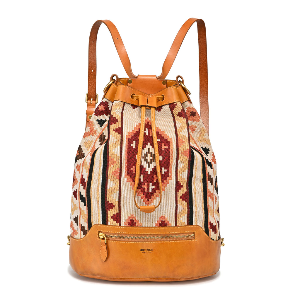 Myrtle Geometric Convertible Bucket Backpack – Old Trend