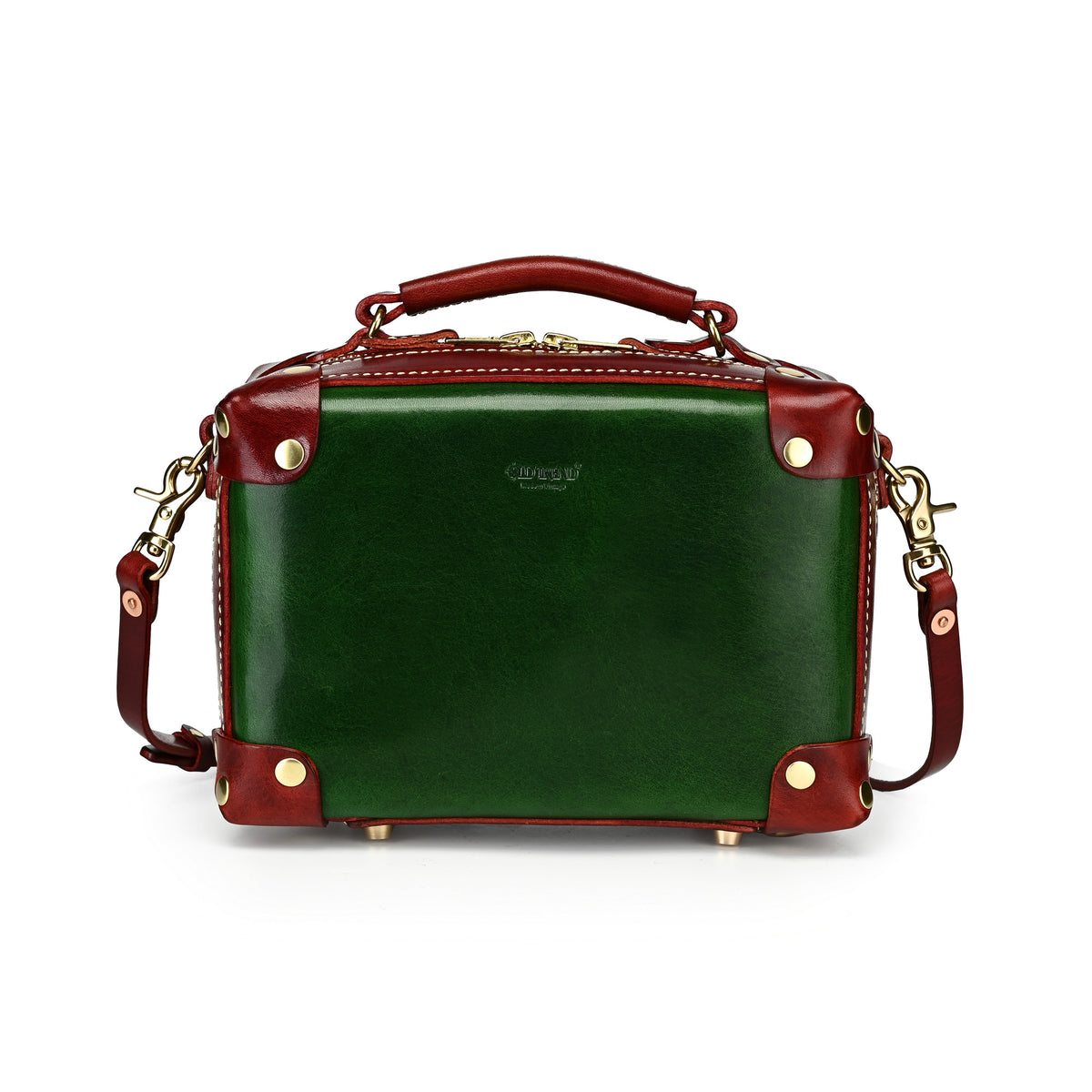 Cedar Mini Trunk Crossbody in Kale/Burgundy - photo 1 #color_kale/burgundy