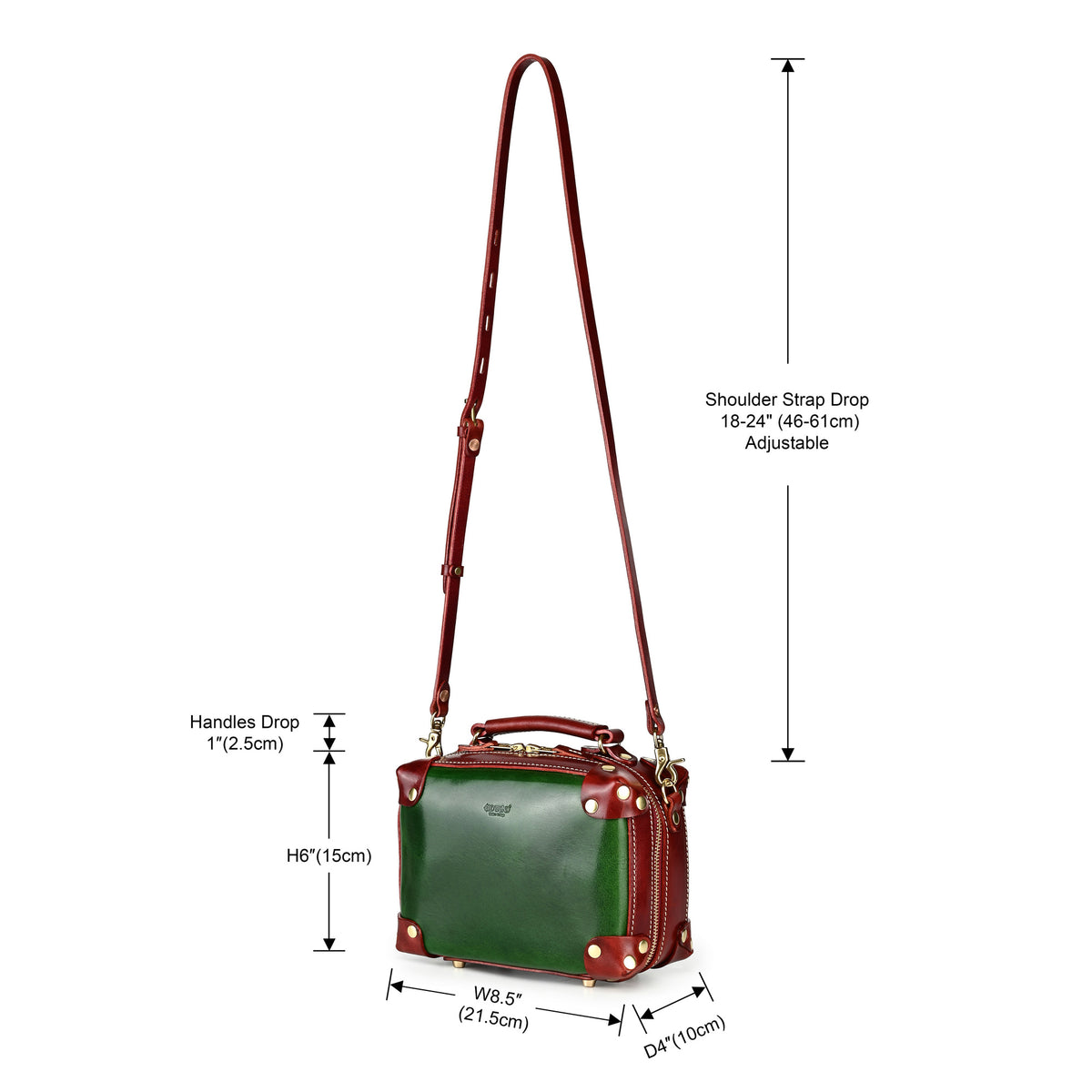 Cedar Mini Trunk Crossbody in Kale/Burgundy - photo 8 