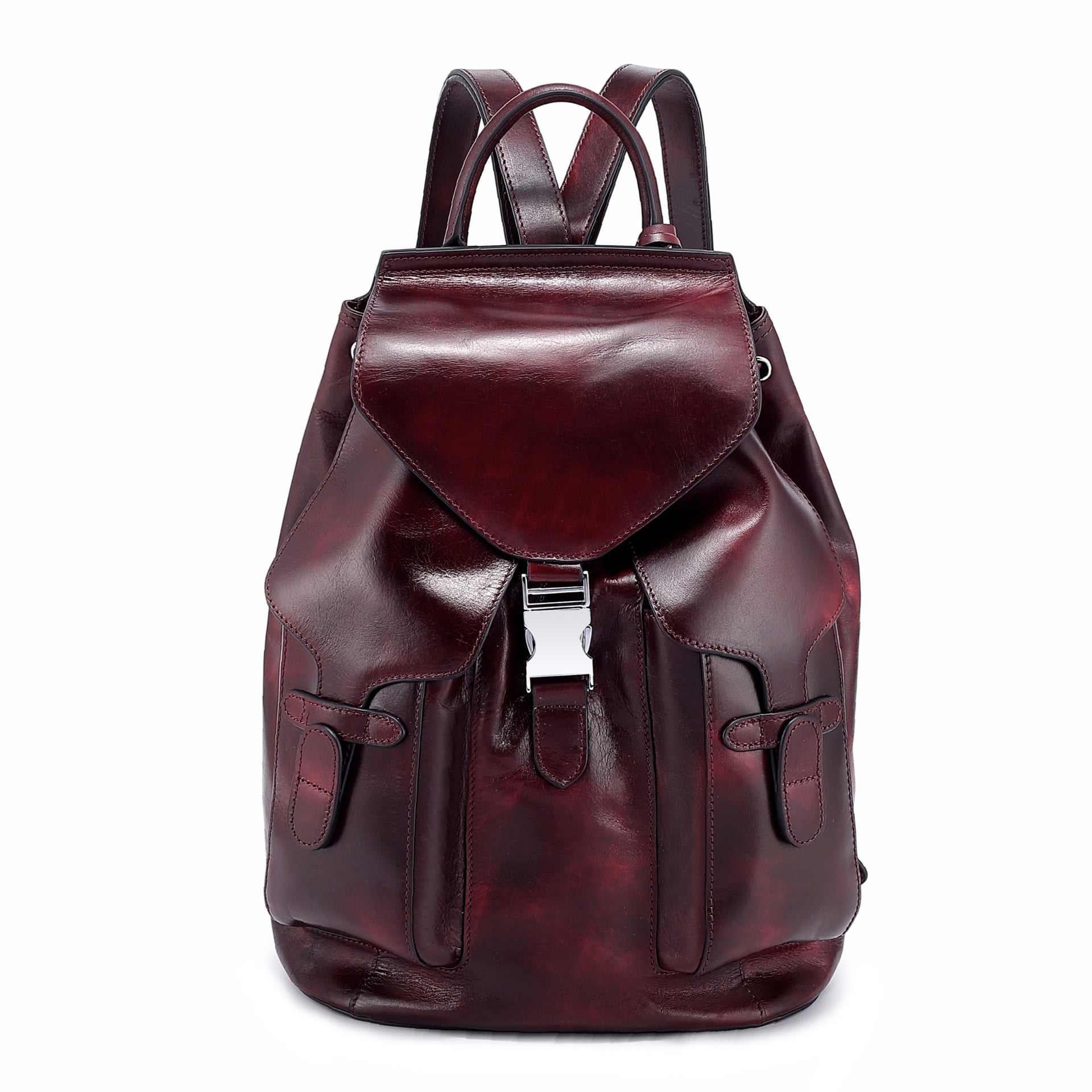 Old Trend Rock Valley Backpack, Burgundy, Leather