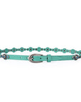 Rosa Flourish Leather Belt - Aqua - image 2