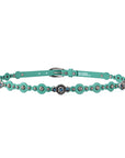 Rosa Flourish Leather Belt - Aqua - image 3