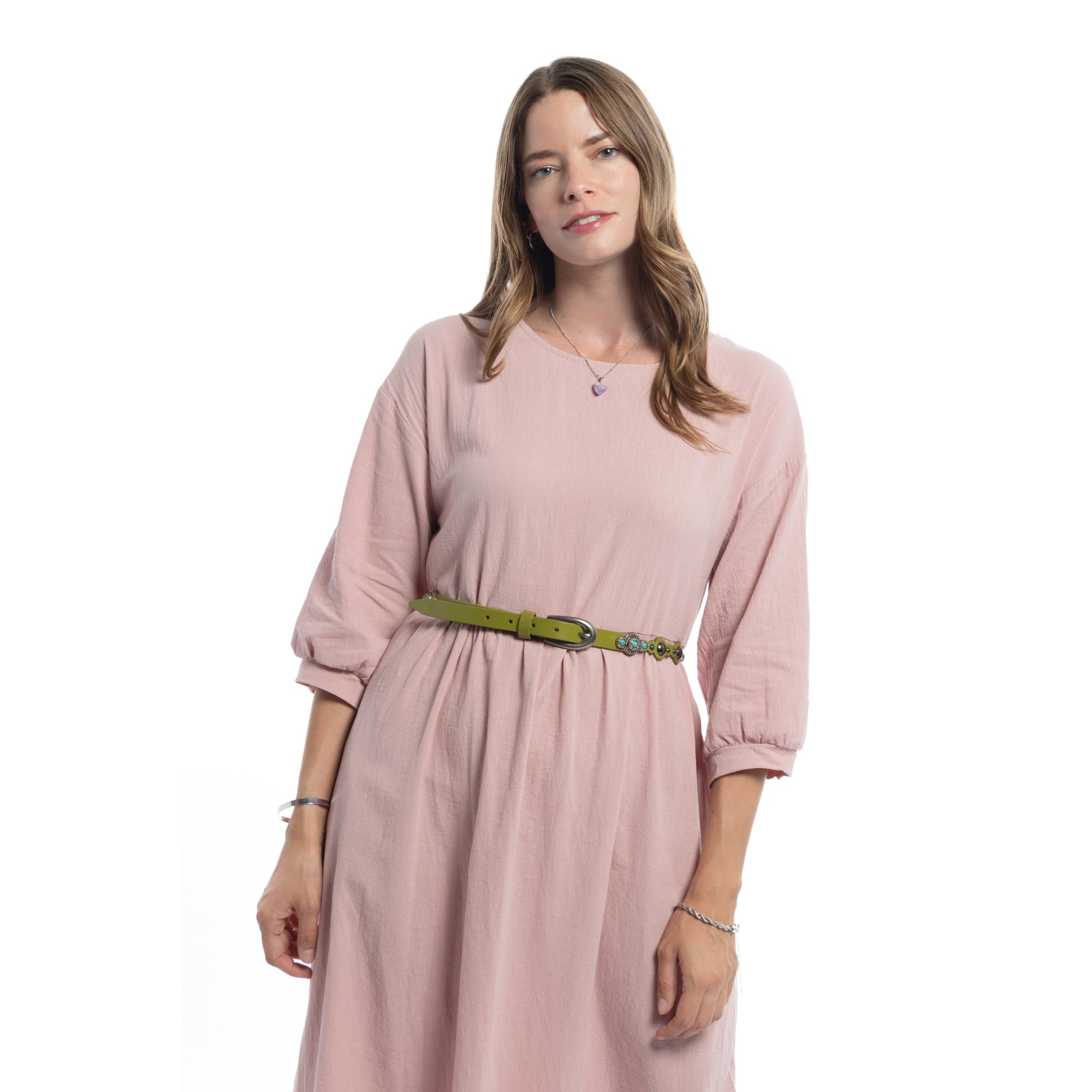 Rosa Flourish Leather Belt - Green - image 11