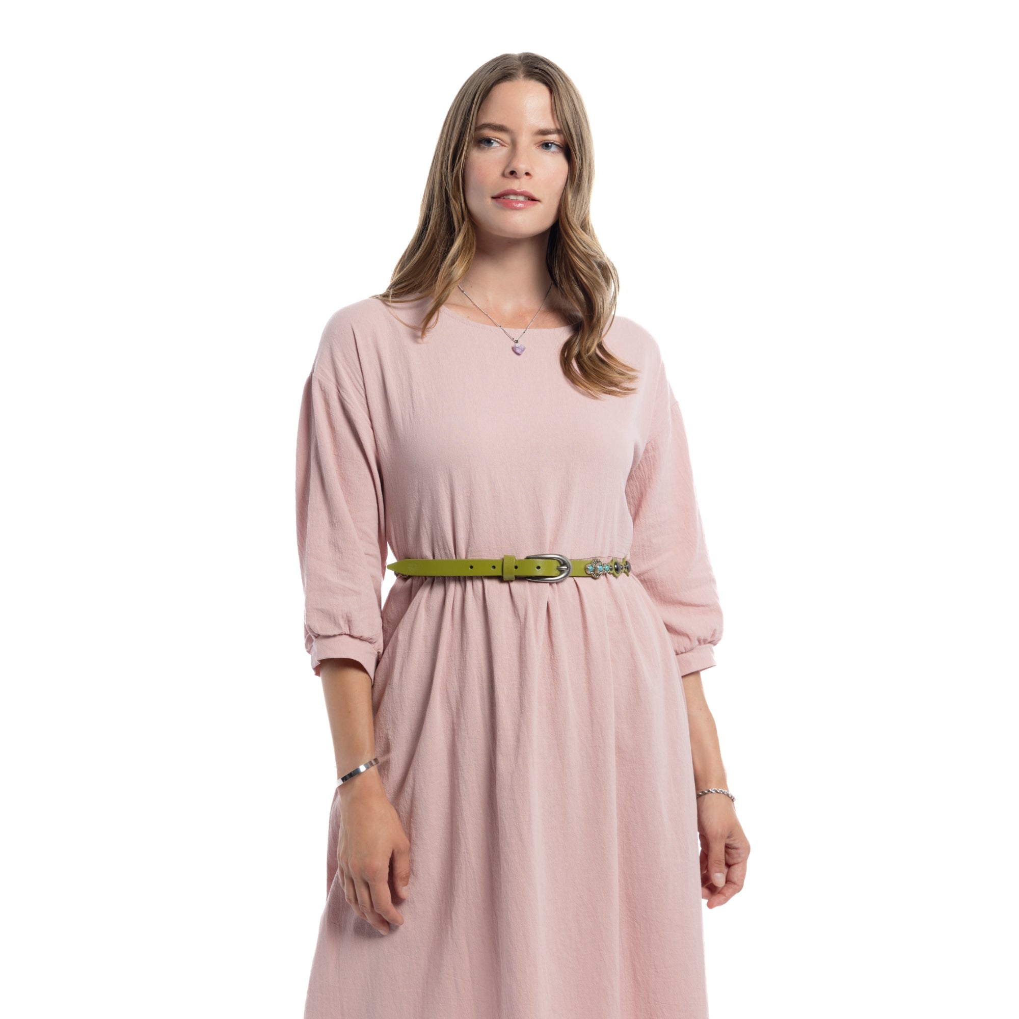 Rosa Flourish Leather Belt - Green - image 2