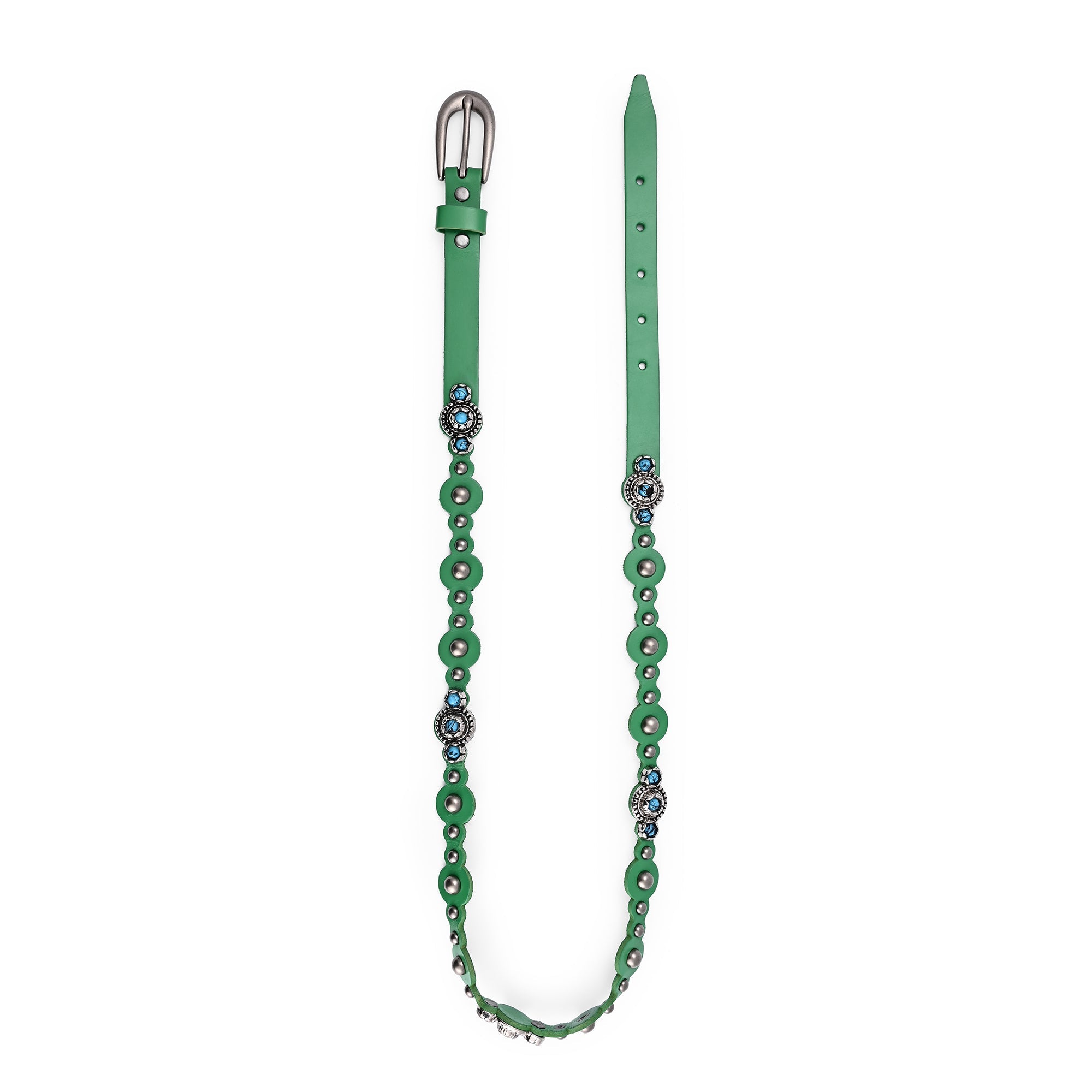 Rosa Flourish Leather Belt - Green - image 9