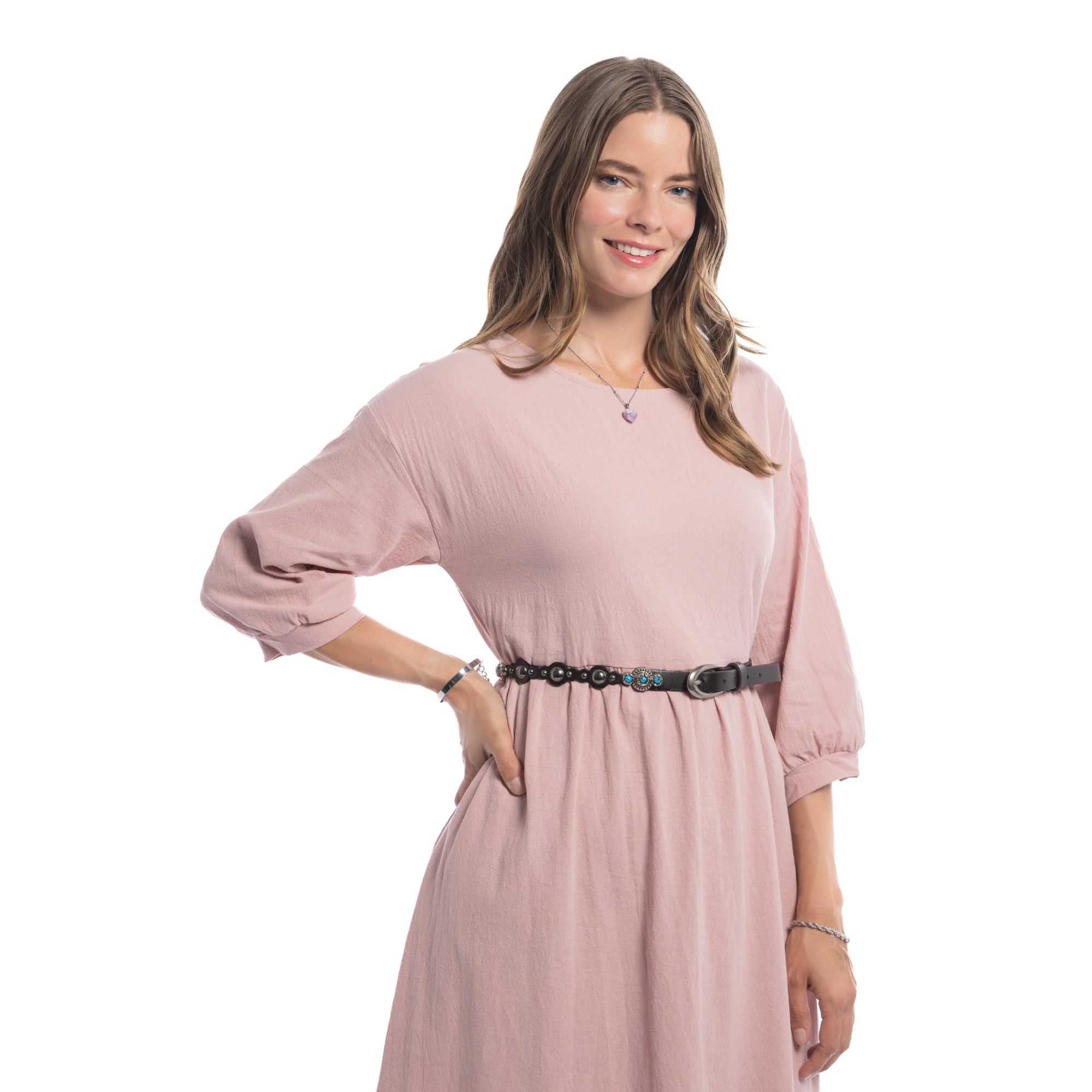 Rosa Flourish Leather Belt - Grey - image 2