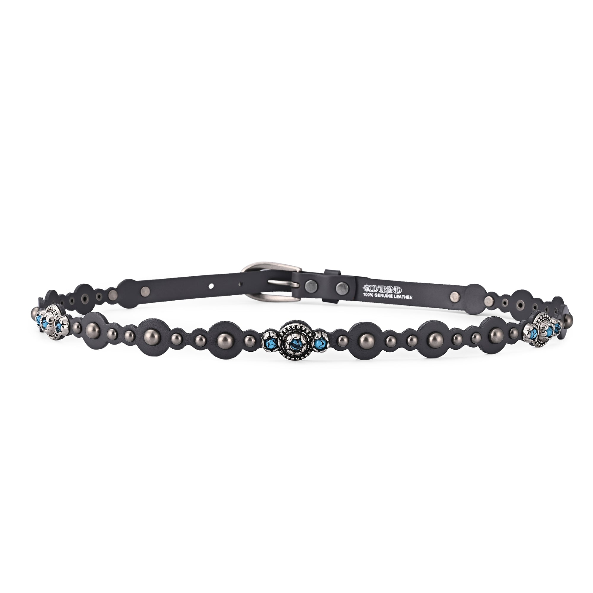 Rosa Flourish Leather Belt - Grey - image 5