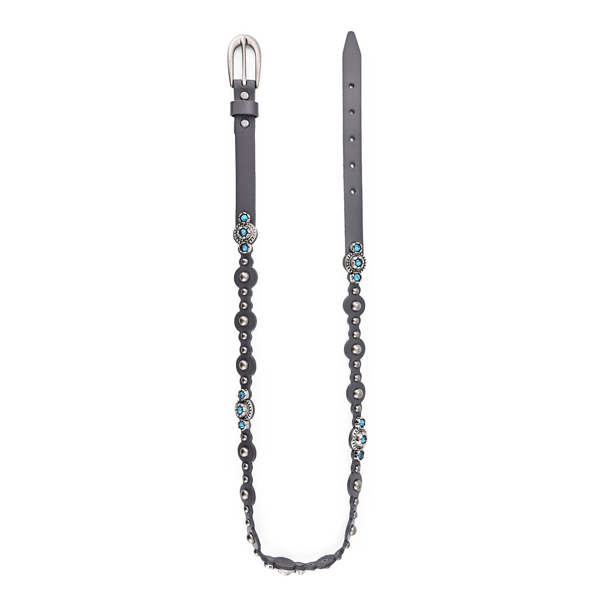 Rosa Flourish Leather Belt - Grey - image 9
