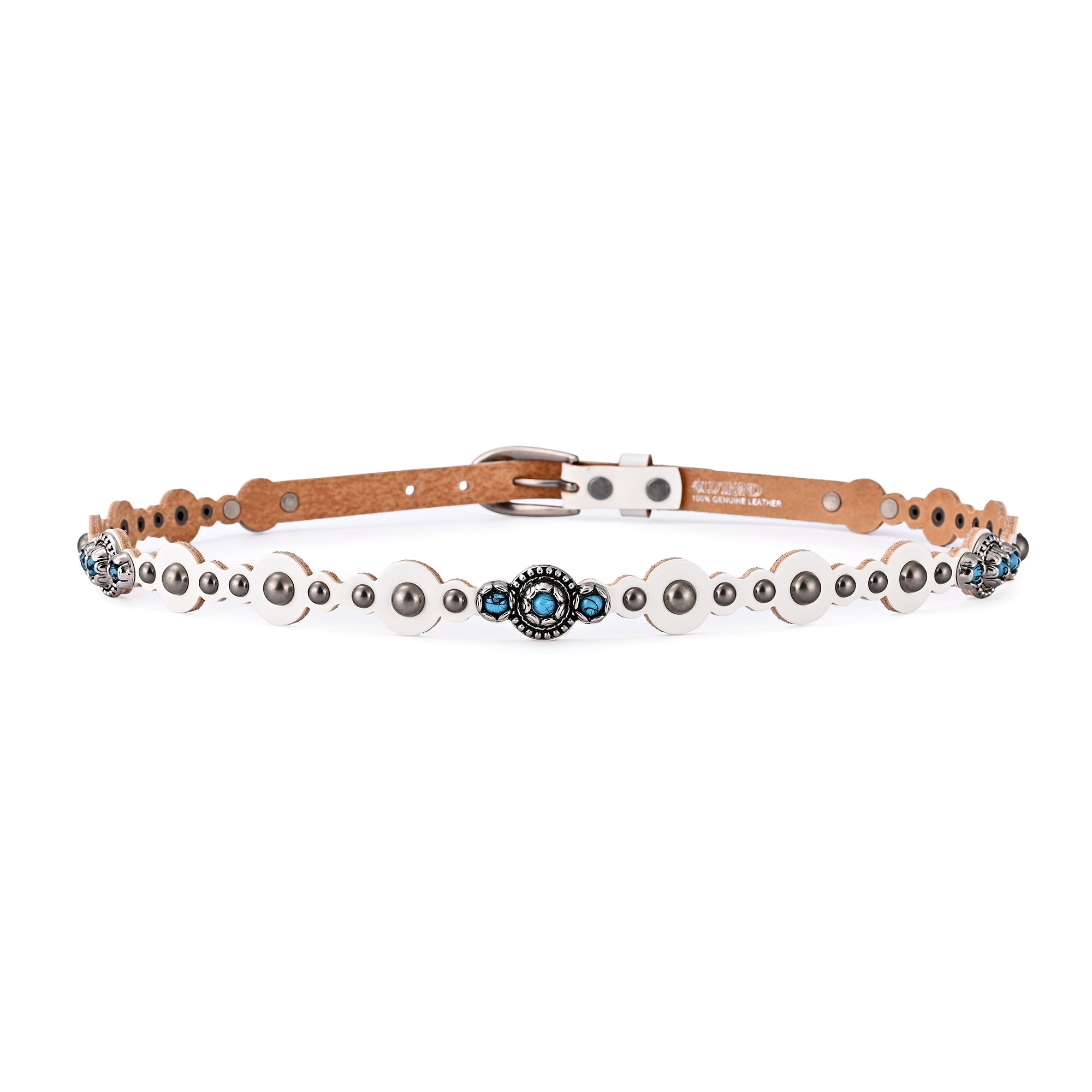 Rosa Flourish Leather Belt - White - image 3
