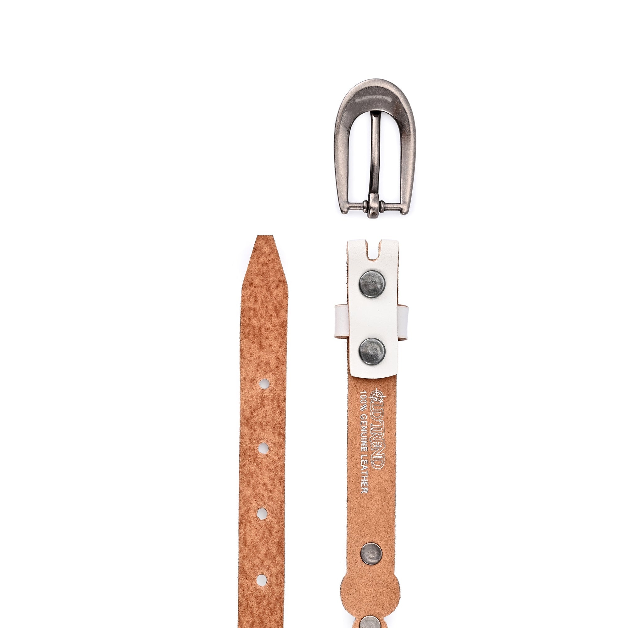Rosa Flourish Leather Belt - White - image 4