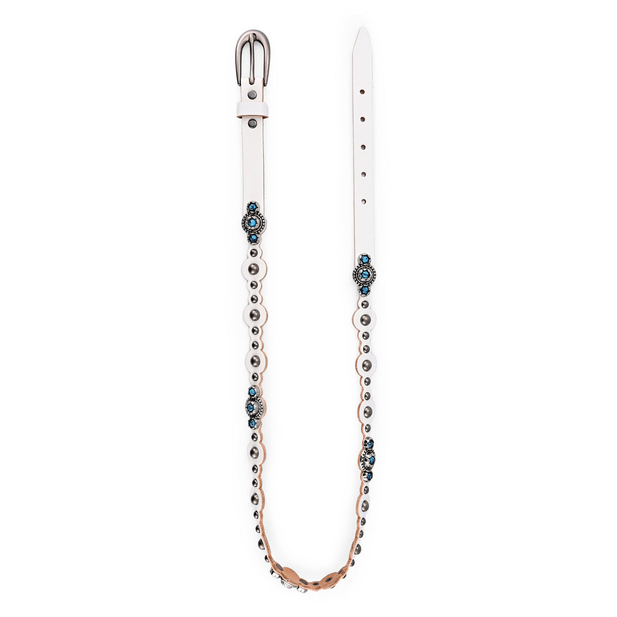 Rosa Flourish Leather Belt - White - image 7