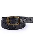 Blooming Crocus Leather Belt - Black - image 1