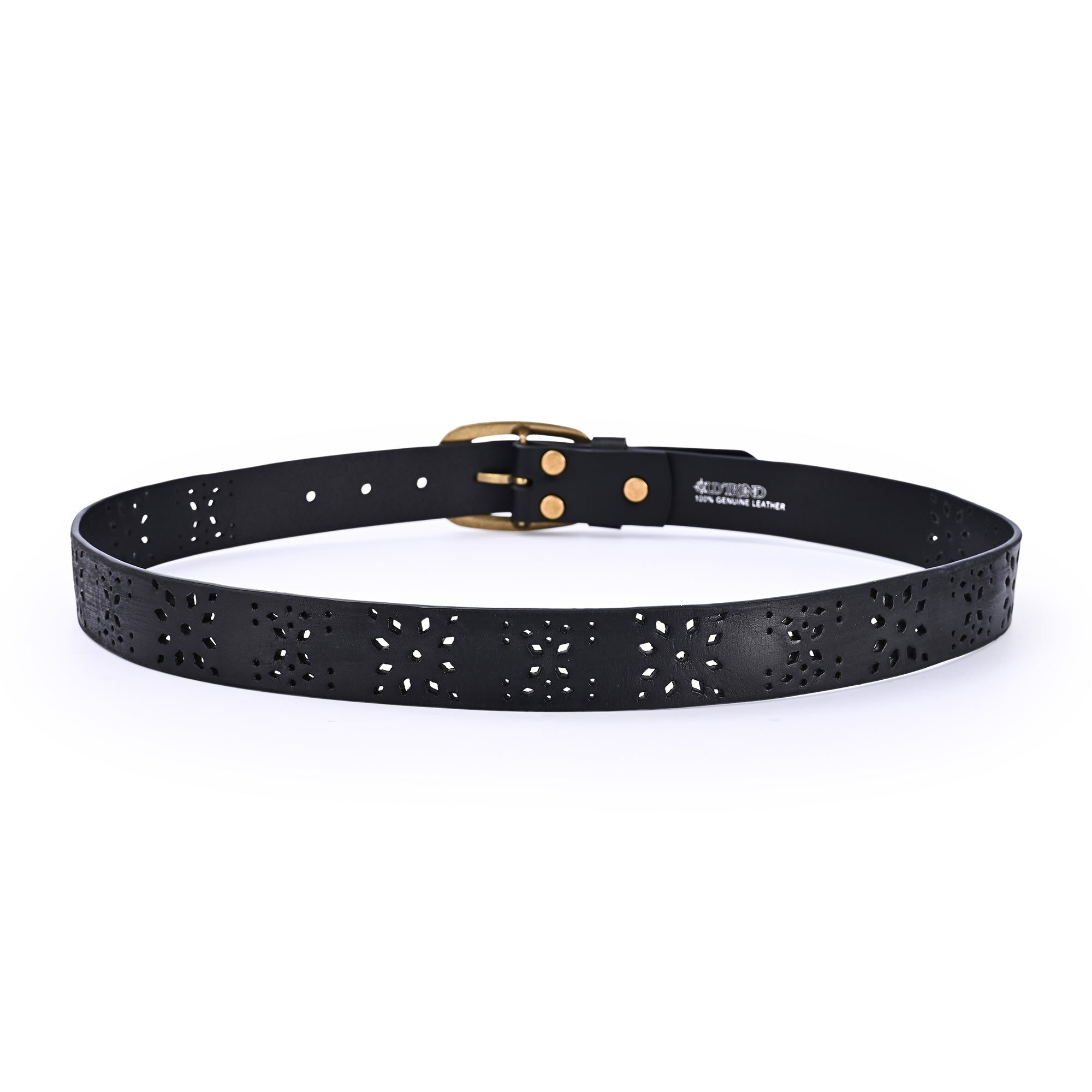 Blooming Crocus Leather Belt - Black - image 3