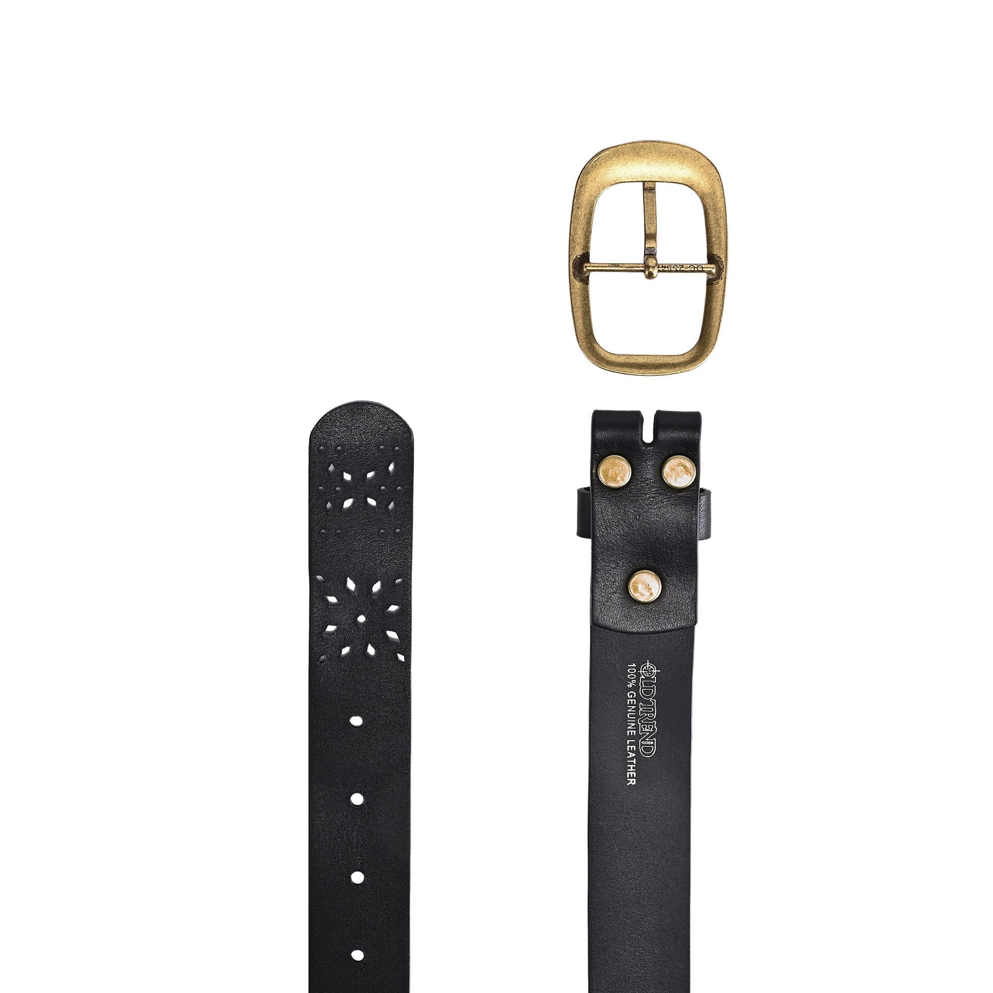 Blooming Crocus Leather Belt - Black - image 4