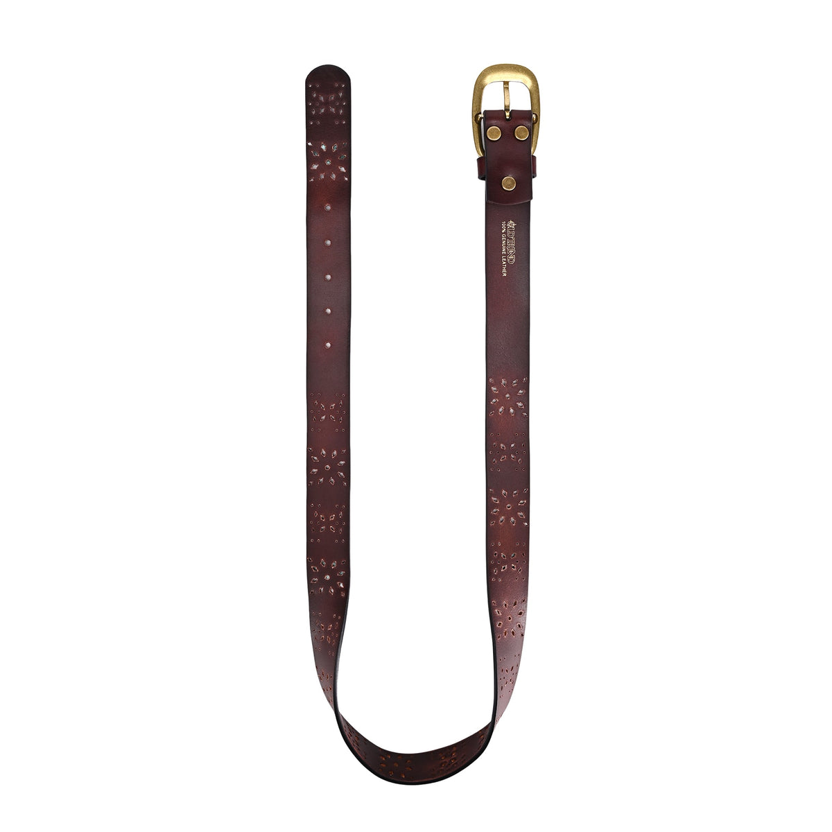 Blooming Crocus Leather Belt - Brown - image 10