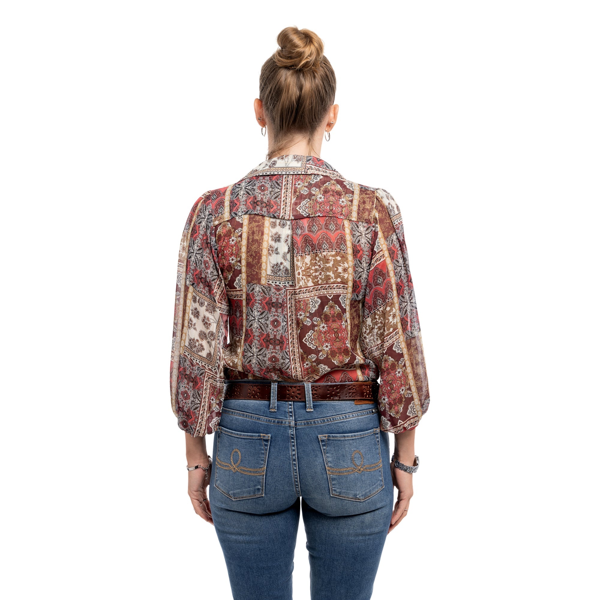 Blooming Crocus Leather Belt - Brown - image 3