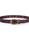 Blooming Crocus Leather Belt - Brown - image 4