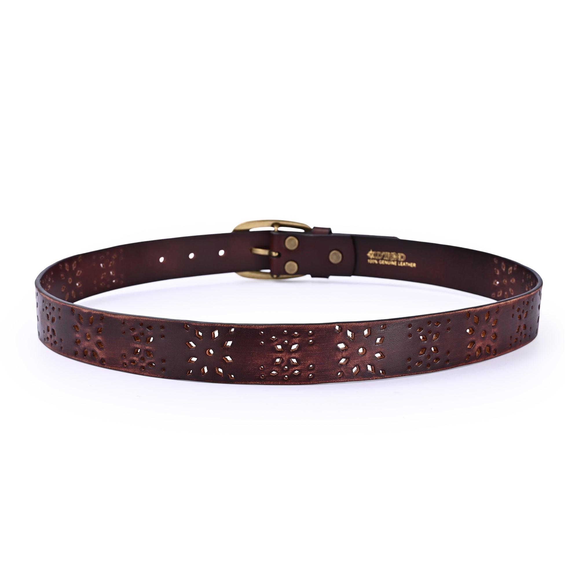 Blooming Crocus Leather Belt - Brown - image 5