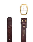 Blooming Crocus Leather Belt - Brown - image 6