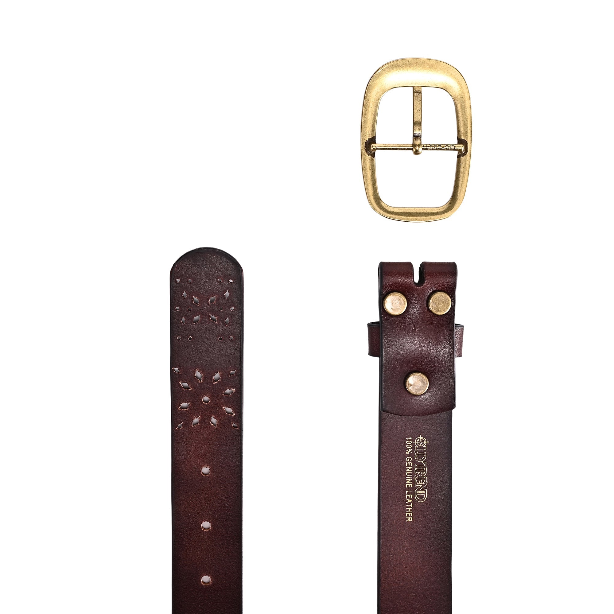 Blooming Crocus Leather Belt - Brown - image 6