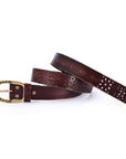 Blooming Crocus Leather Belt - Brown - image 8