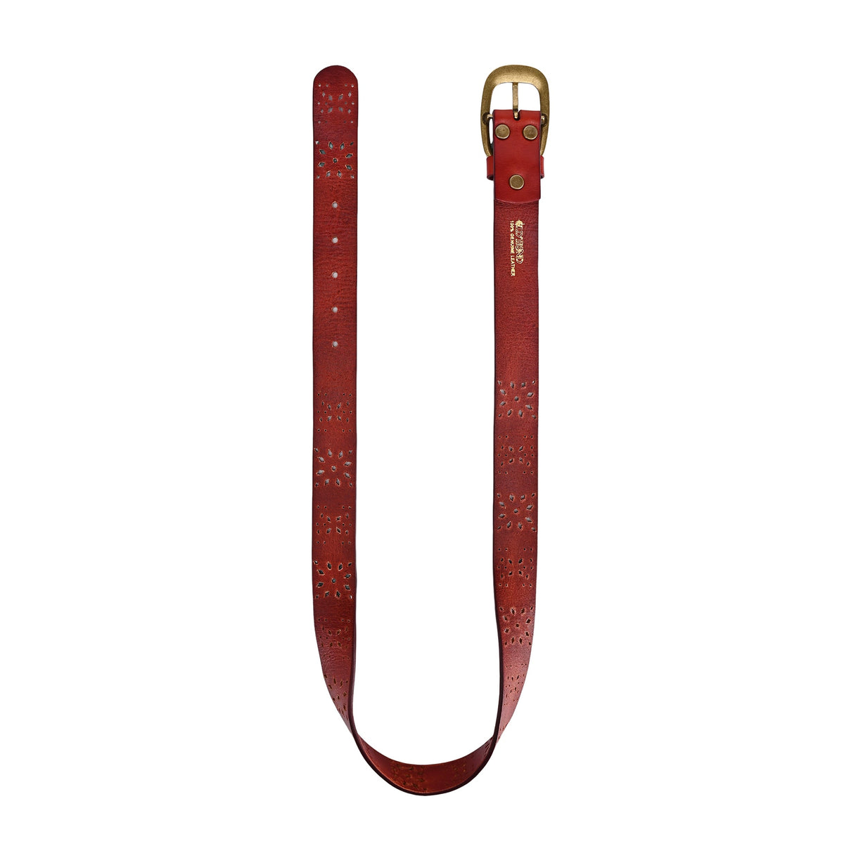 Blooming Crocus Leather Belt - Cognac - image 10