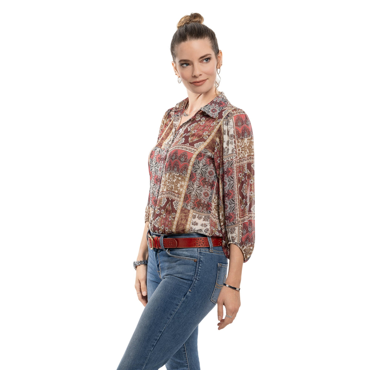 Blooming Crocus Leather Belt - Cognac - image 11