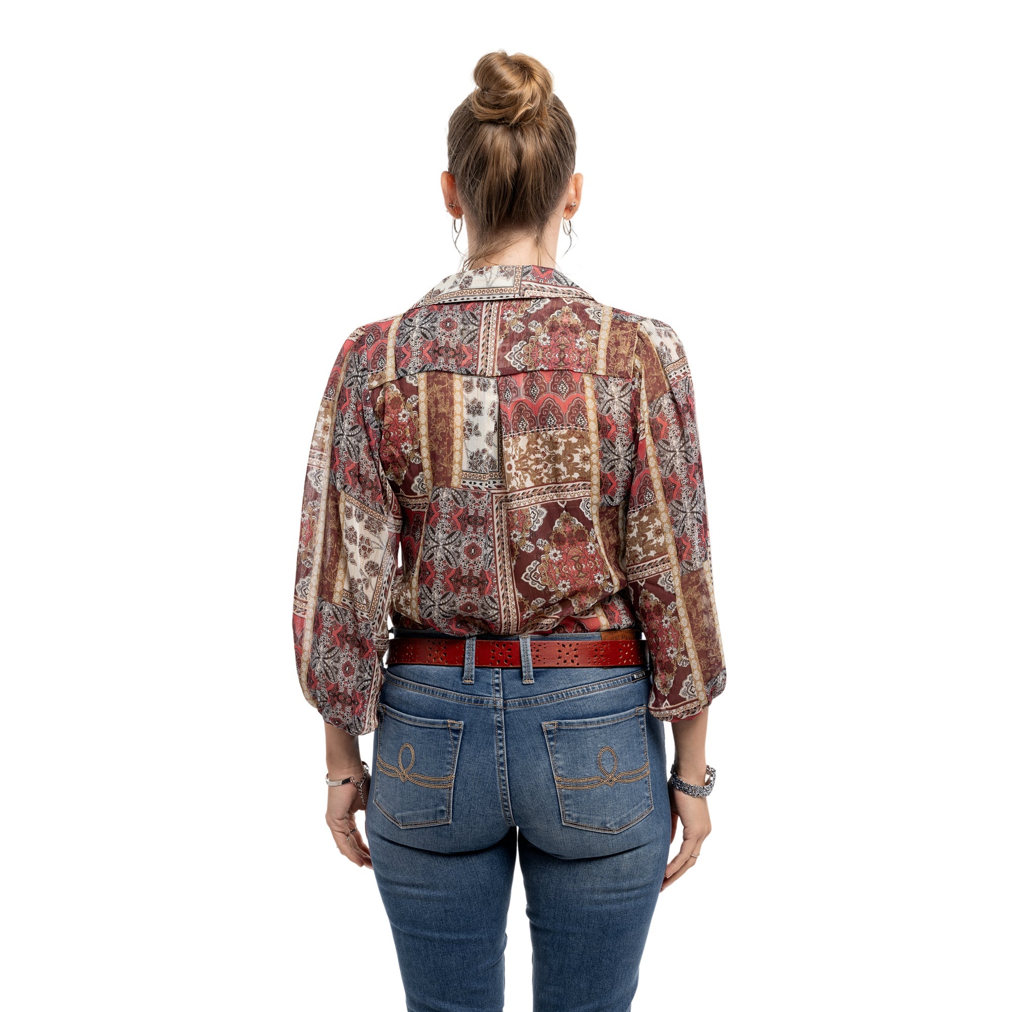 Blooming Crocus Leather Belt - Cognac - image 3