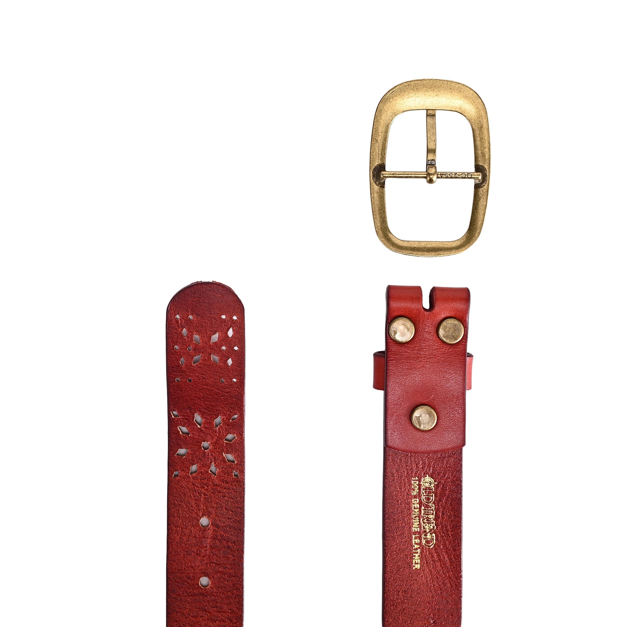 Blooming Crocus Leather Belt - Cognac - image 6