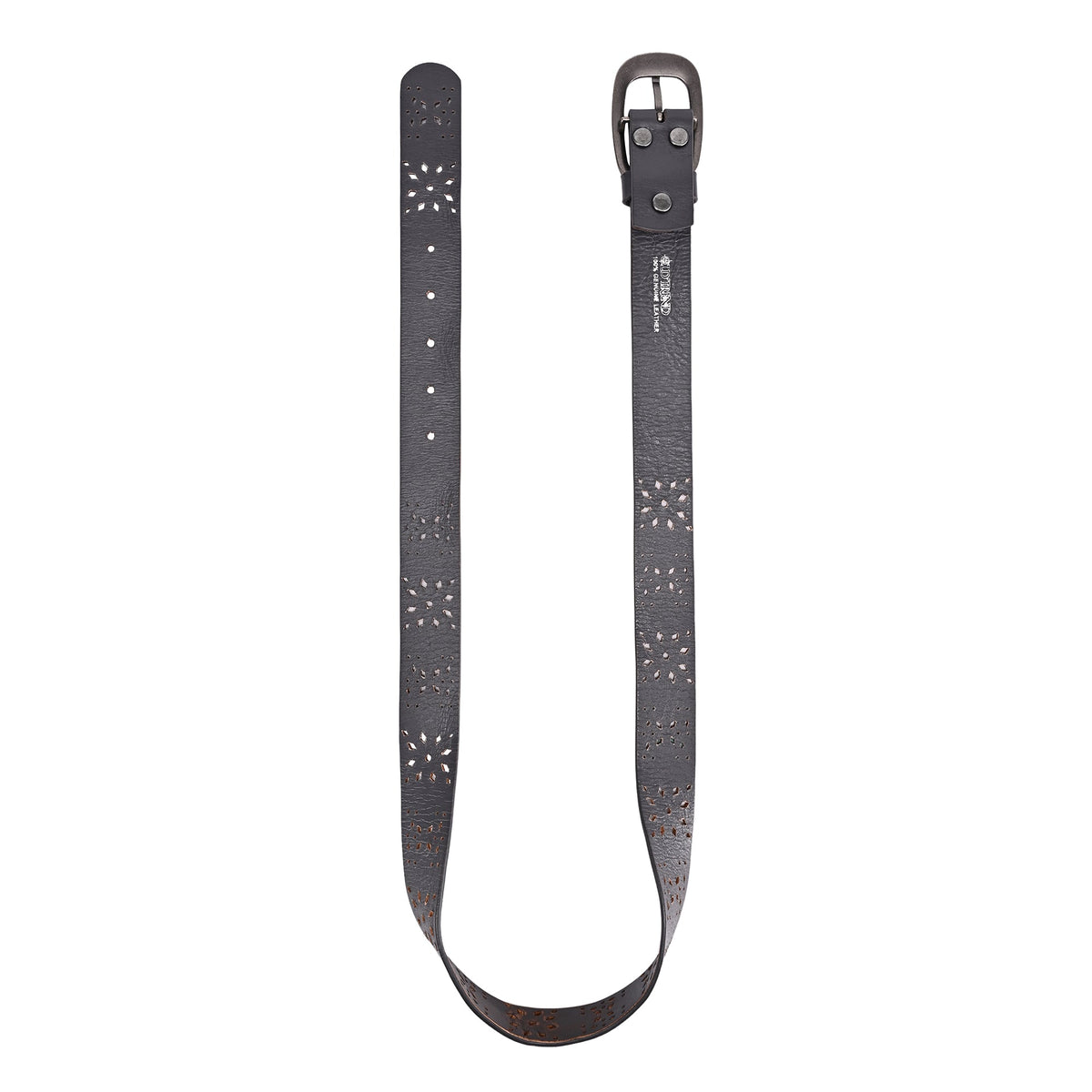 Blooming Crocus Leather Belt - Grey - image 10
