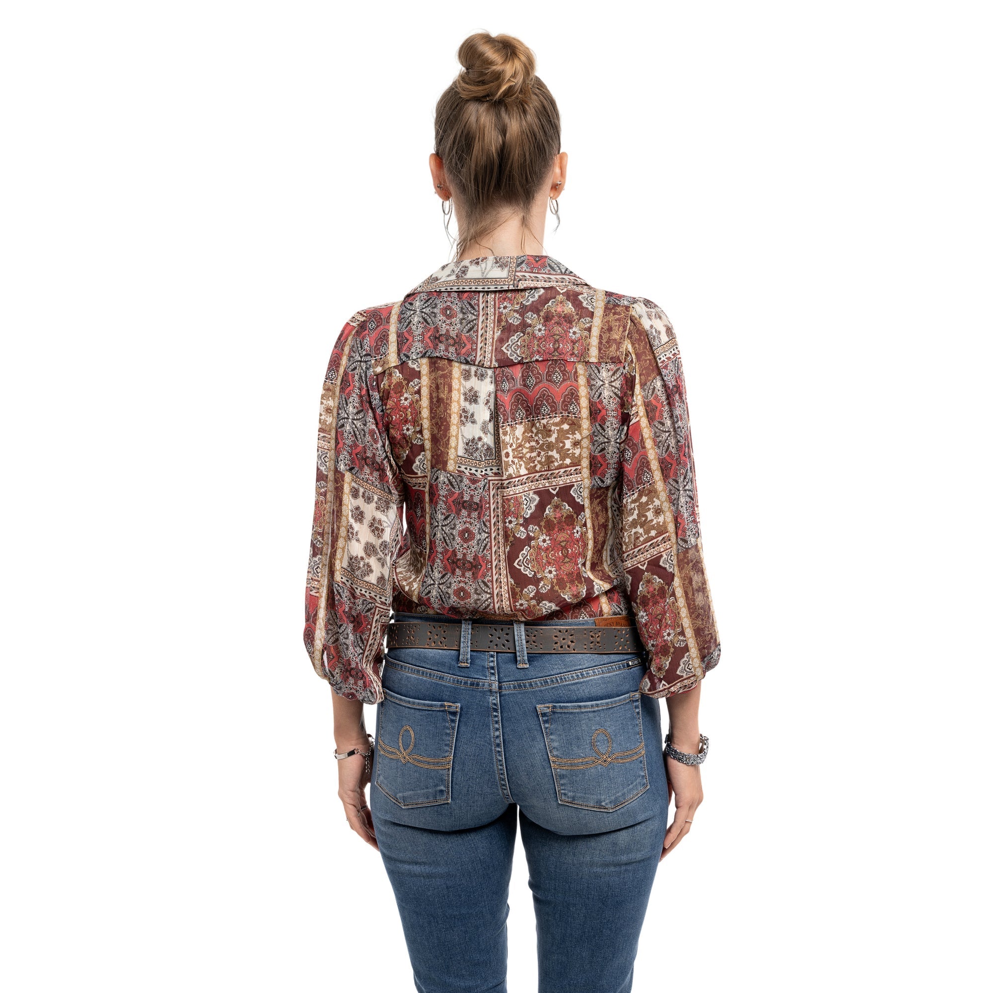 Blooming Crocus Leather Belt - Grey - image 3