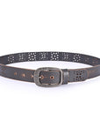 Blooming Crocus Leather Belt - Grey - image 4
