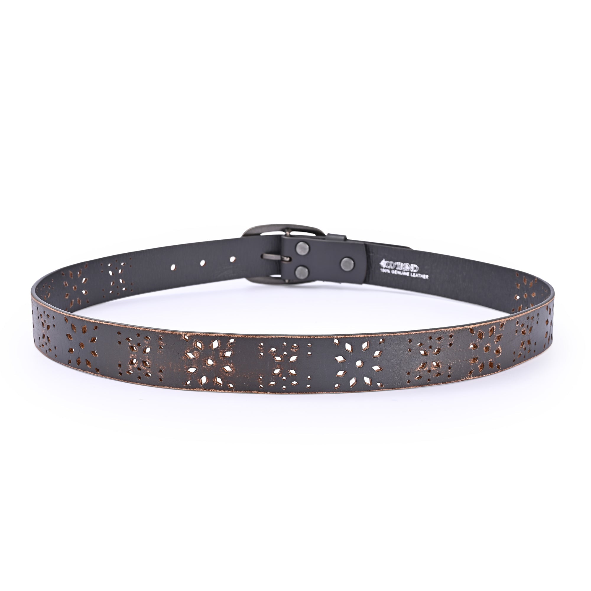 Blooming Crocus Leather Belt - Grey - image 5