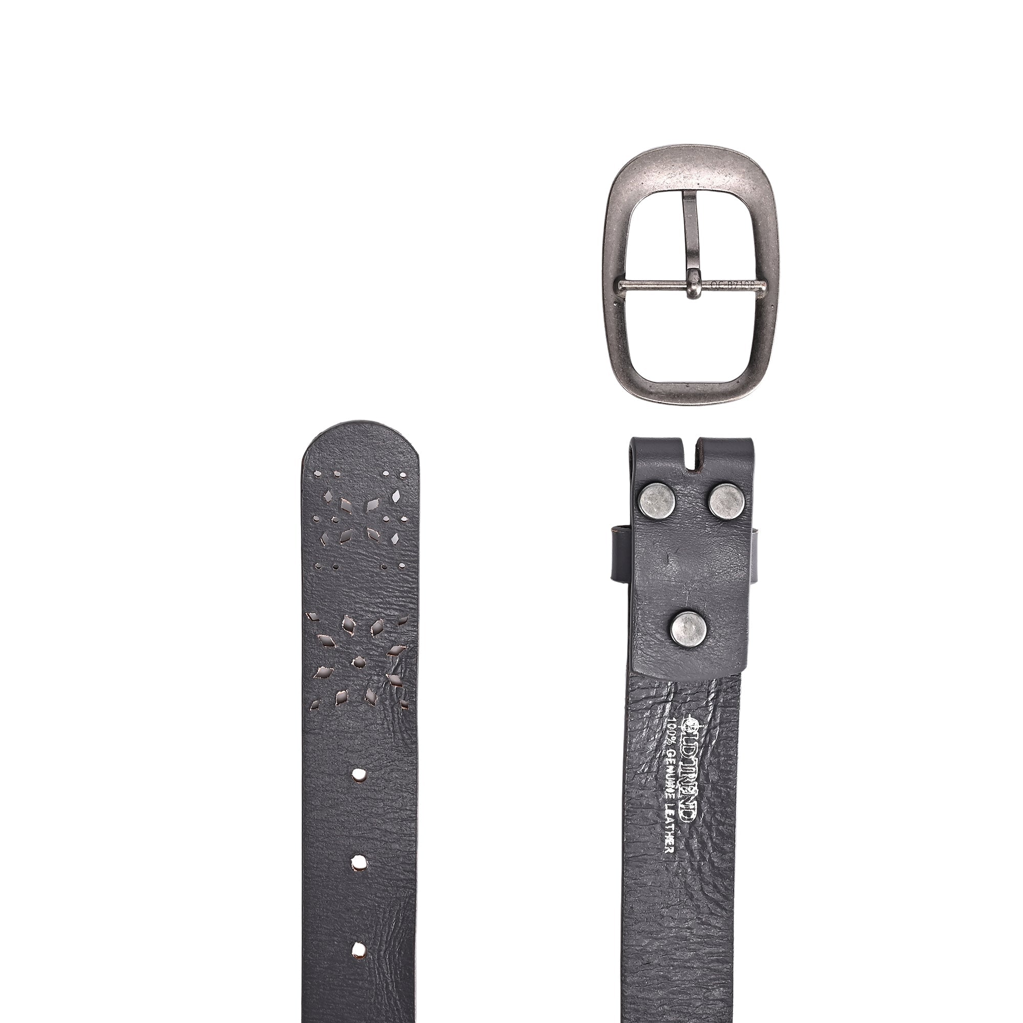 Blooming Crocus Leather Belt - Grey - image 6