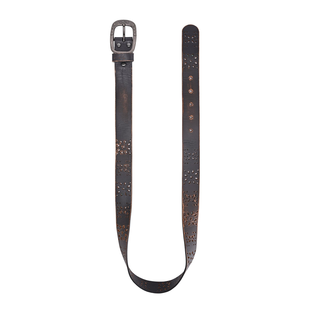 Blooming Crocus Leather Belt - Grey - image 9