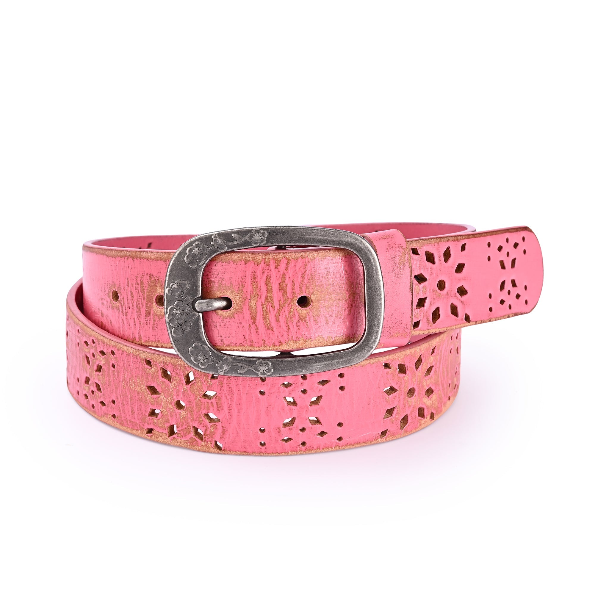 Blooming Crocus Leather Belt - Pink - image 1