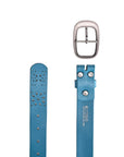 Blooming Crocus Leather Belt - Turquoise - image 4