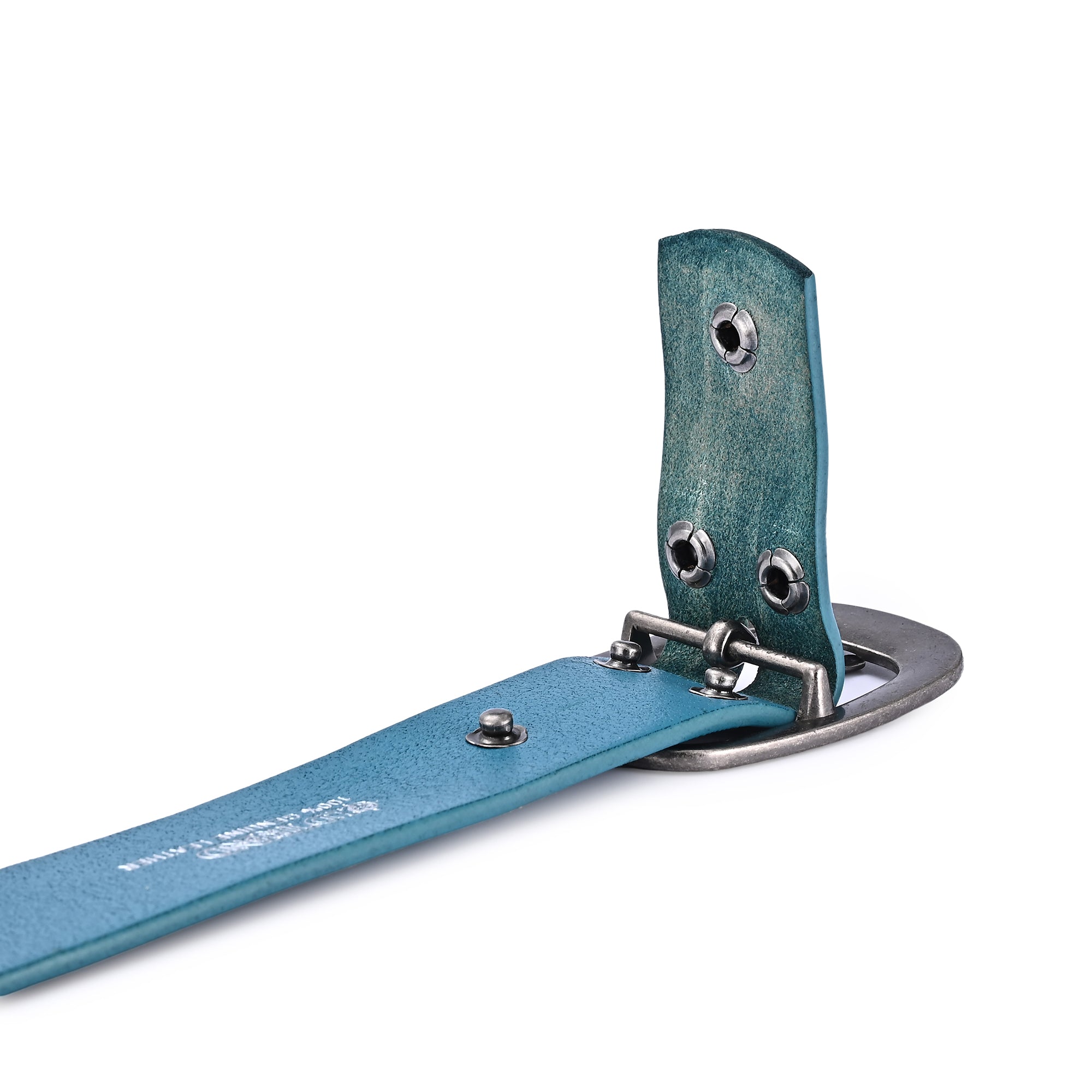 Blooming Crocus Leather Belt - Turquoise - image 5