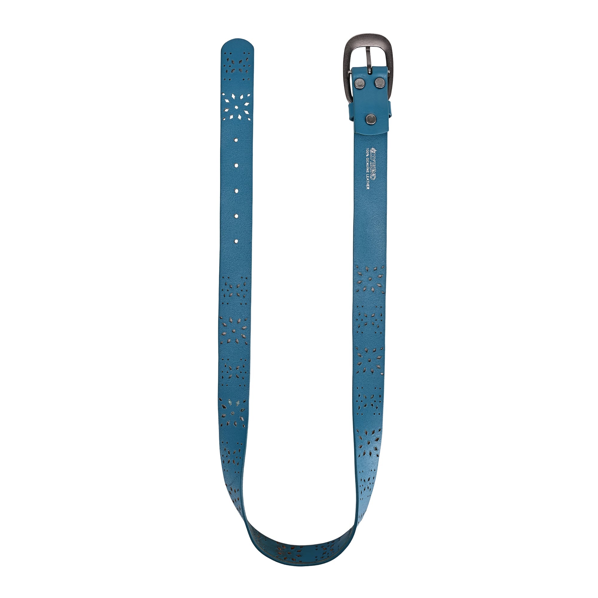 Blooming Crocus Leather Belt - Turquoise - image 8