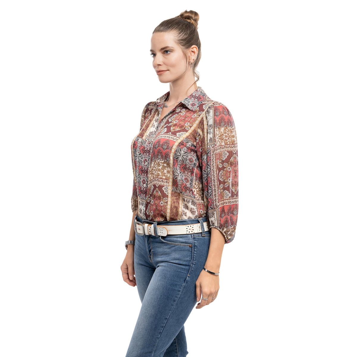 Blooming Crocus Leather Belt - White - image 11