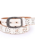 Blooming Crocus Leather Belt - White - image 1