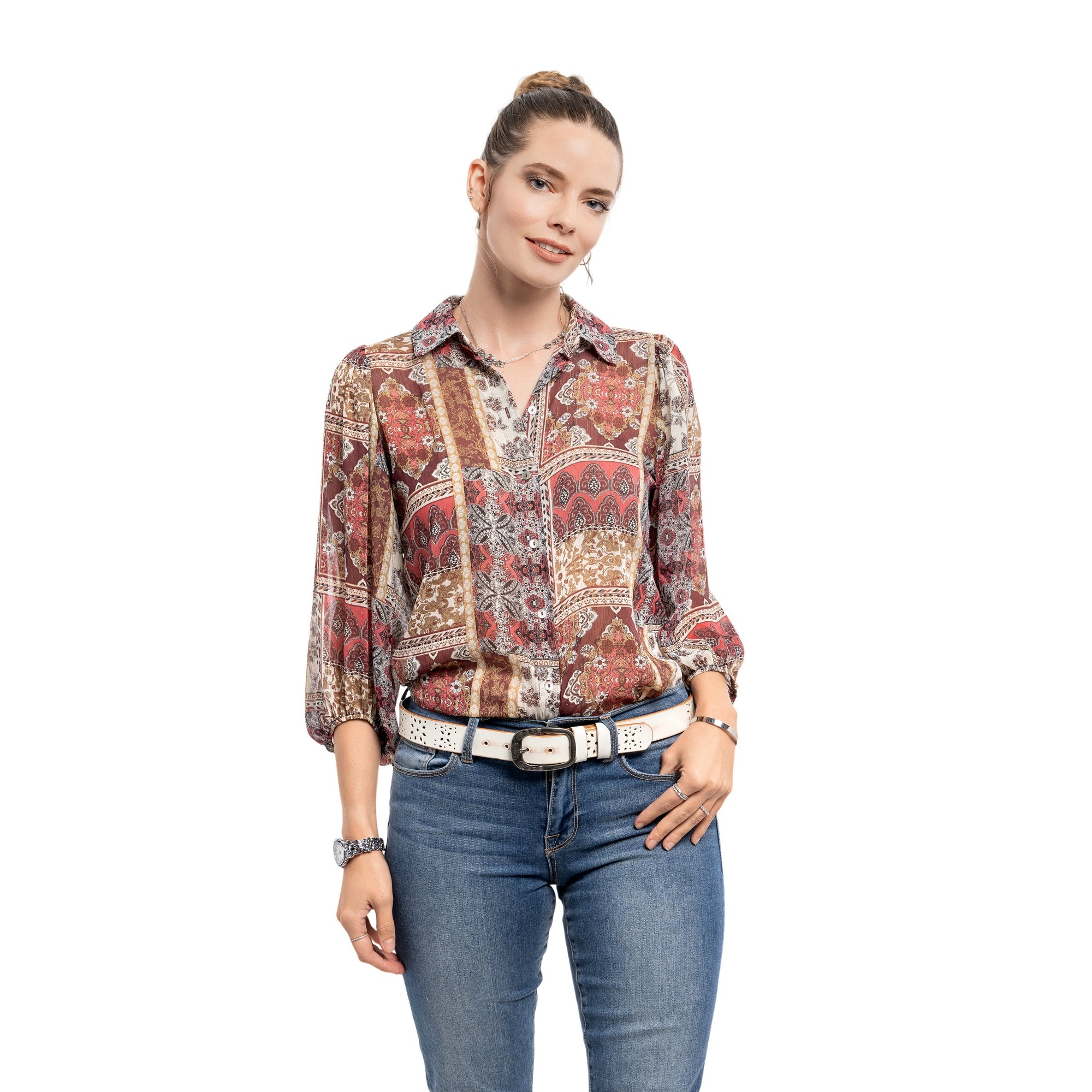 Blooming Crocus Leather Belt - White - image 2